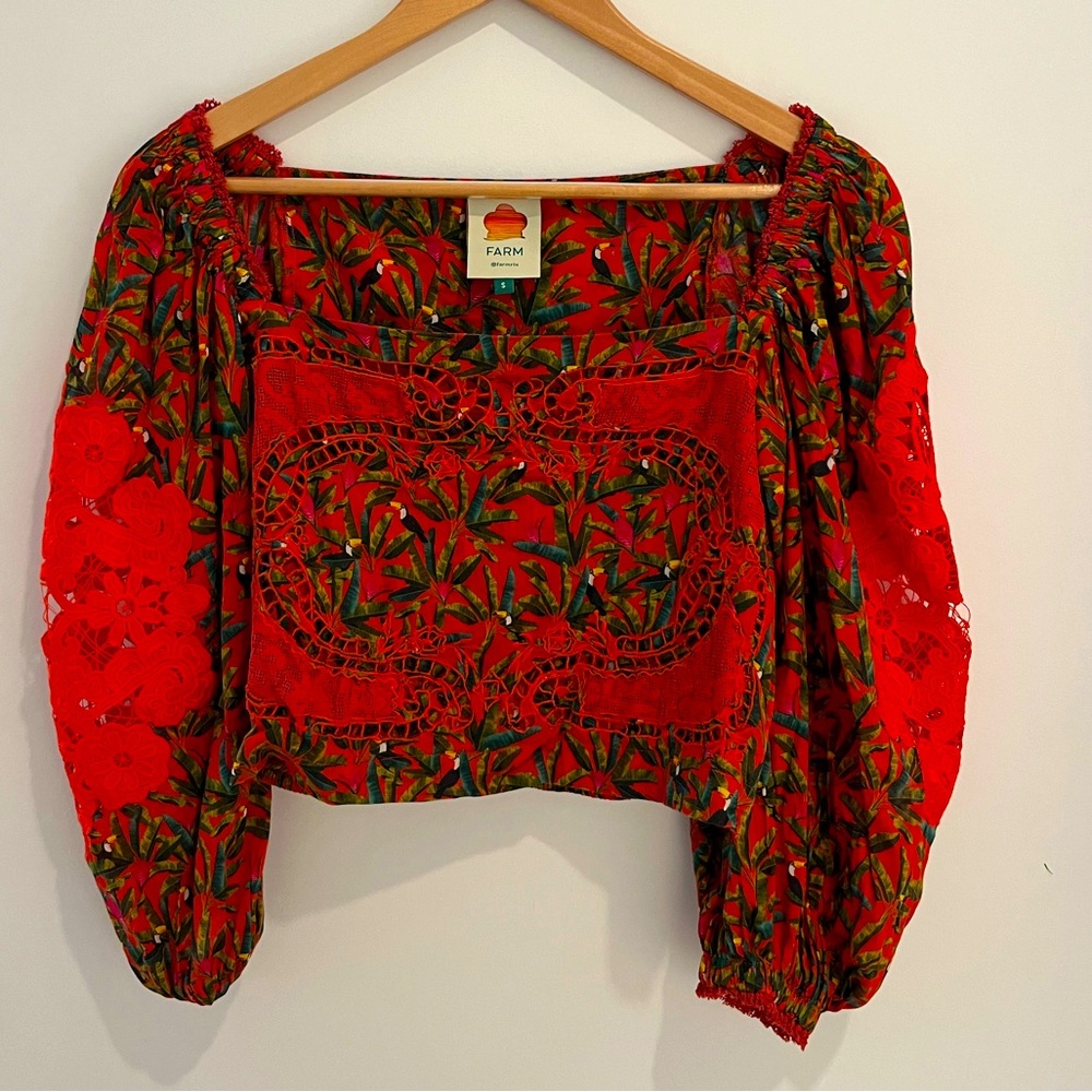 RARE Farm Rio Tropical Toucan Blouse